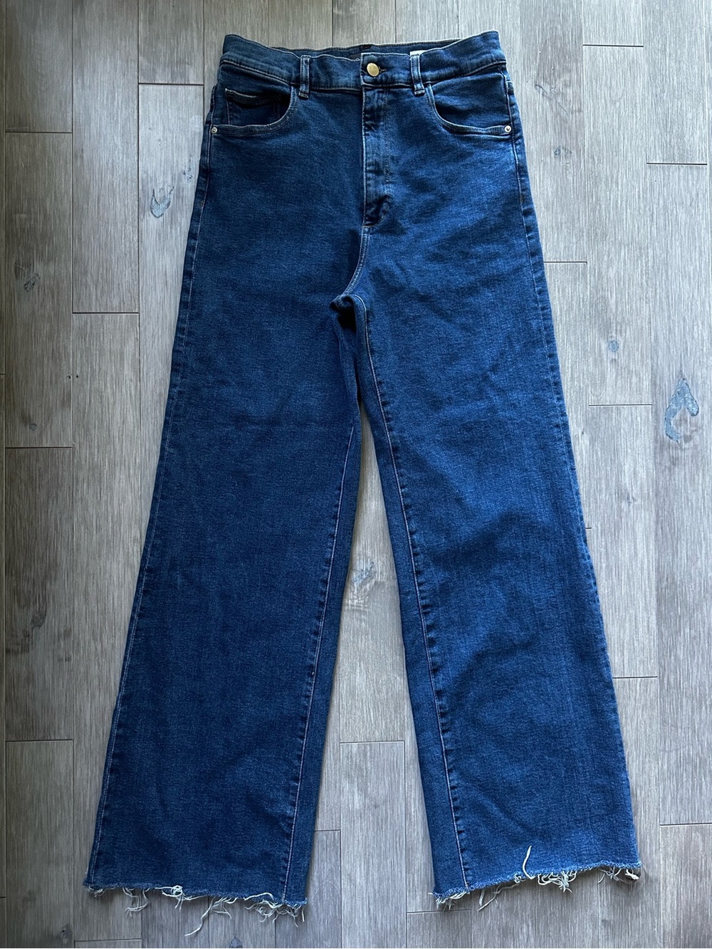 DL1961 Hepburn Wide Leg High Rise Vintage 31” Keys Raw Jeans Size 29